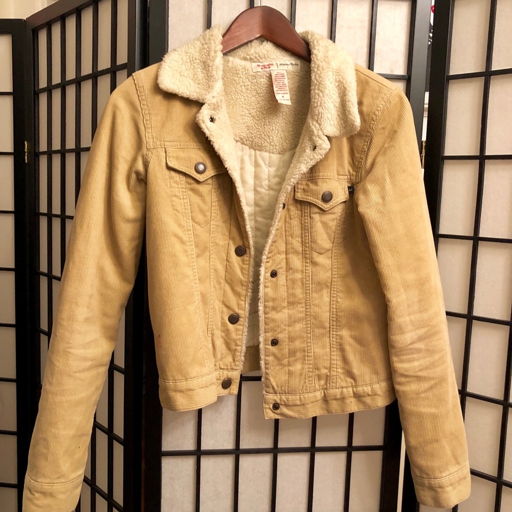 Tan corduroy Sherpa Collar jacket